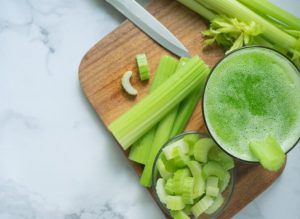 Celery juice recipe prep
