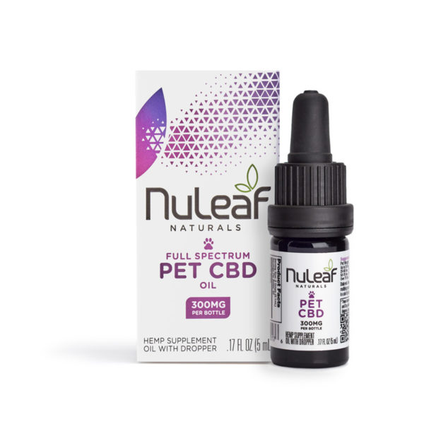 NuLeaf full spectrum CBD pet oil 300mg box and bottle