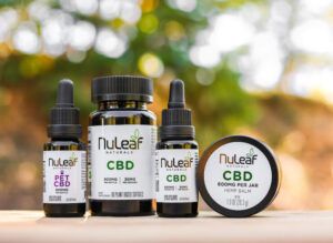 four separate products ranging from pet to balm cbd